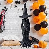 Cracker Barrel Witch Statue Gothic Halloween Resin Figurine,Retro Magician Decor, Dark Fantasy Ornament, Curse Theme Statues Figurine Halloween Festival Decoration