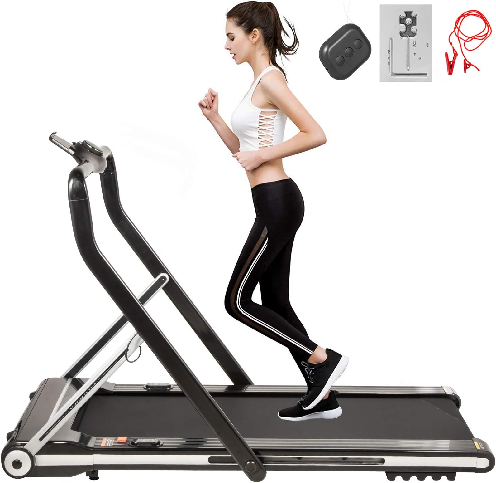 Bkisy Under Desk Treadmill 2 in 1 Smart Folding Walking Desk Treadmill with Wide Tread Belt Running Walking Treadmill Under Desk Quiet Treadmill for Home Office