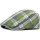 Men's Breathable Flat Plaid Ivy Newsboy Cabbie Gatsby Golf Driving Hat Cap