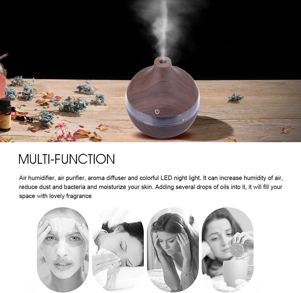 Air Humidifier Humidifier Cool Mist Portable Ultrasonic Aroma Diffuser SPA Auto-off Protection Air Refresh Atomizer Colors Changes Night Light Mute for Home Office - Image 4