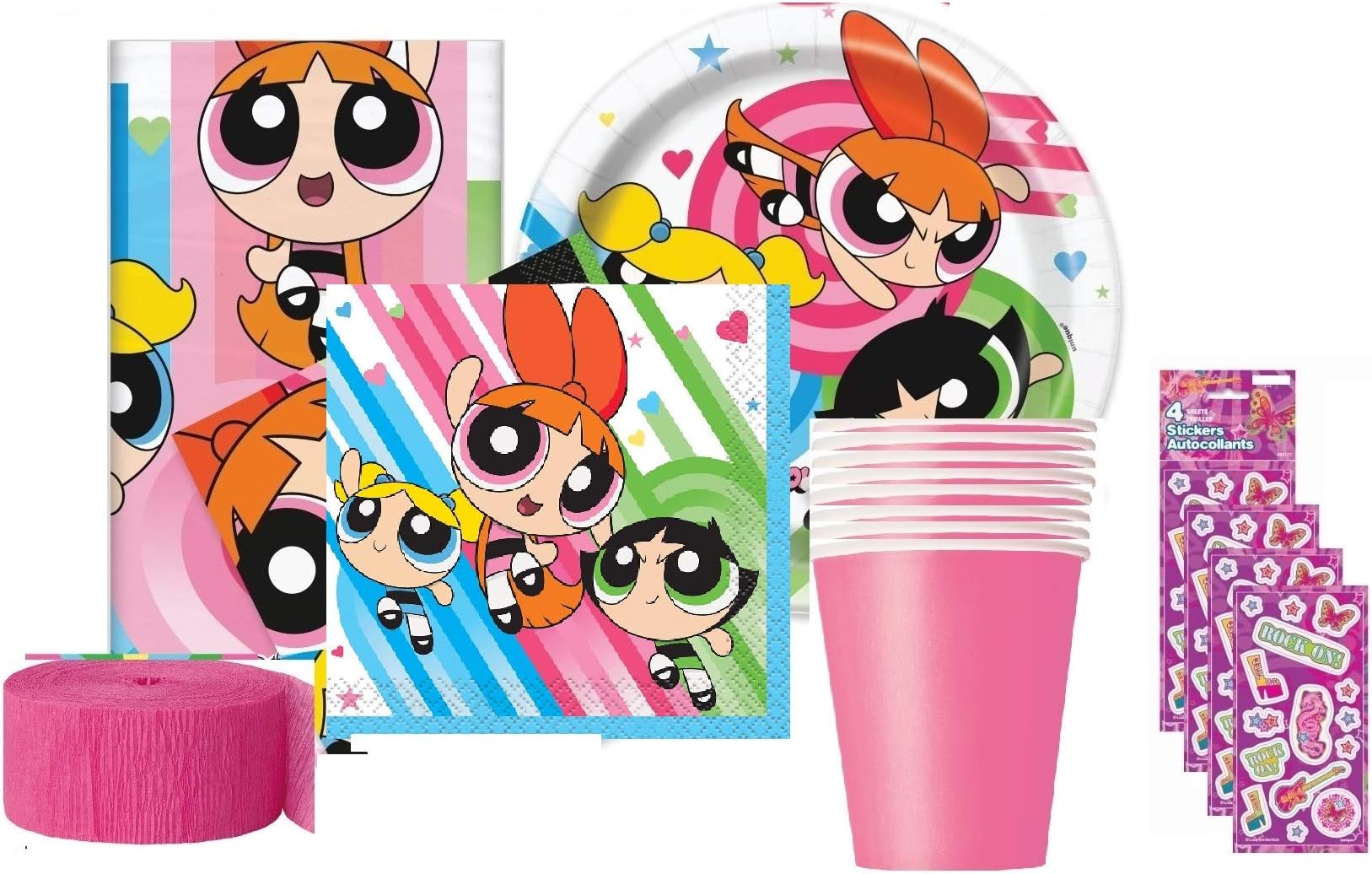 PARTY Powerpuff Girls Birthday Supplies Pack for 16 Guests