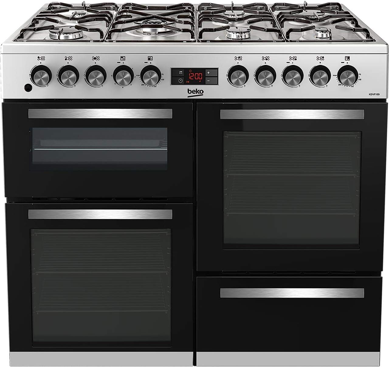 Beko KDVF100X Freestanding A/A Rated Dual Fuel Range Cooker Stainless