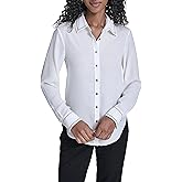 Calvin Klein Womens Long Sleeve Button Up Collared Blouse
