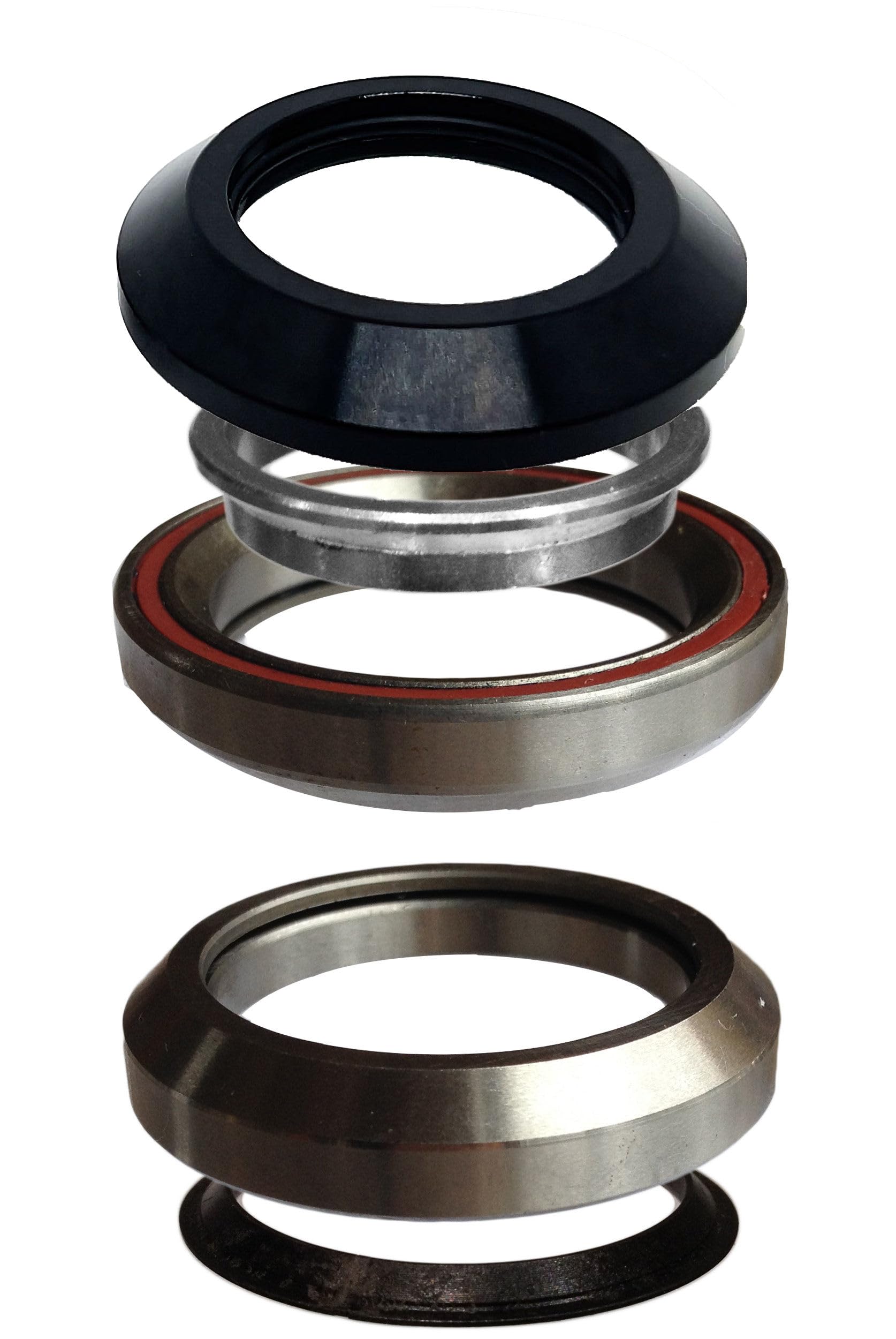 Team Dogz Stunt Scooter Integrated Headset 1 1/8 Inch Threadless With Sealed Cartridge Bearings & Racers (Black)