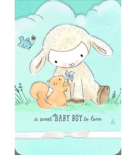 New Baby Boy Greeting Card - 'Welcome Little One' Blue Bear Design, Blank Inside, For Parents & Grandparents