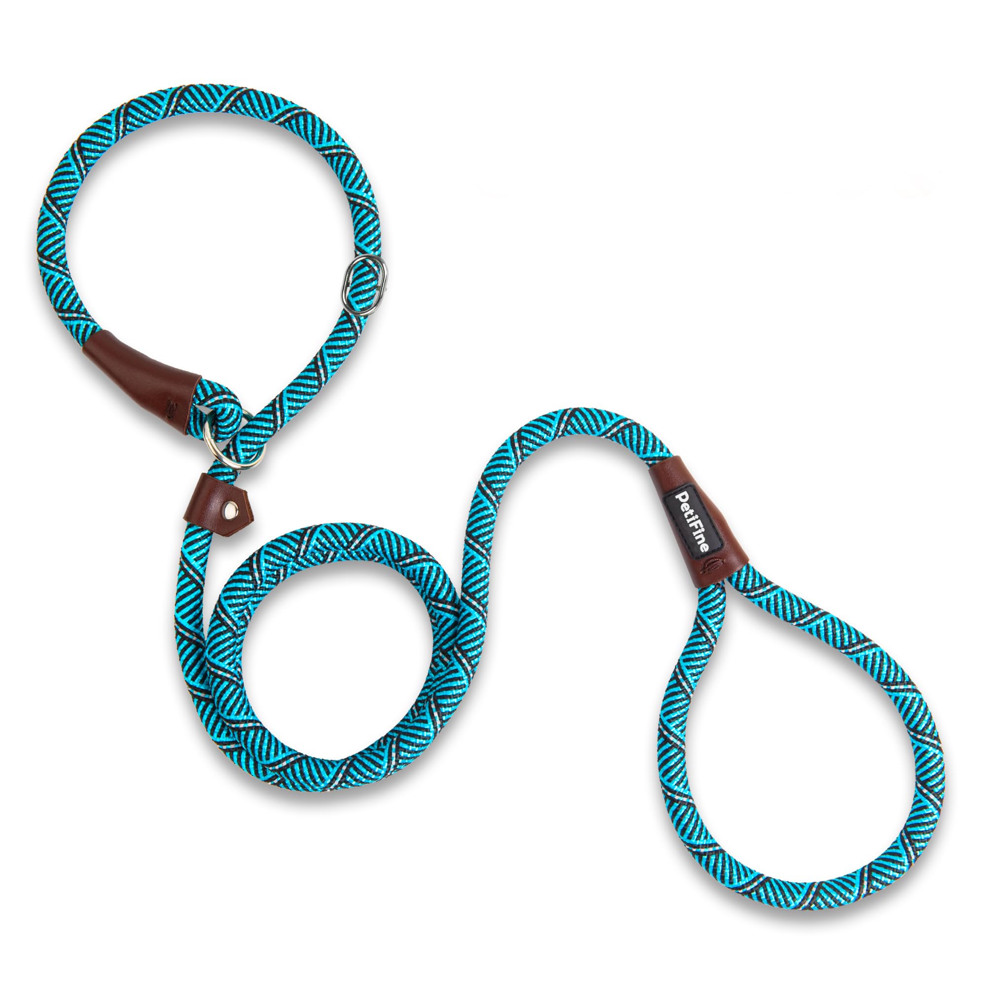 PetiFine Slip Lead Dog Leash,6FT x 1/2" Reflective Durable Dog Training Leash, Heavy Duty Adjustable Nylon Dog Rope Leash Slip Leash for Small Medium Large Dogs (Blue)