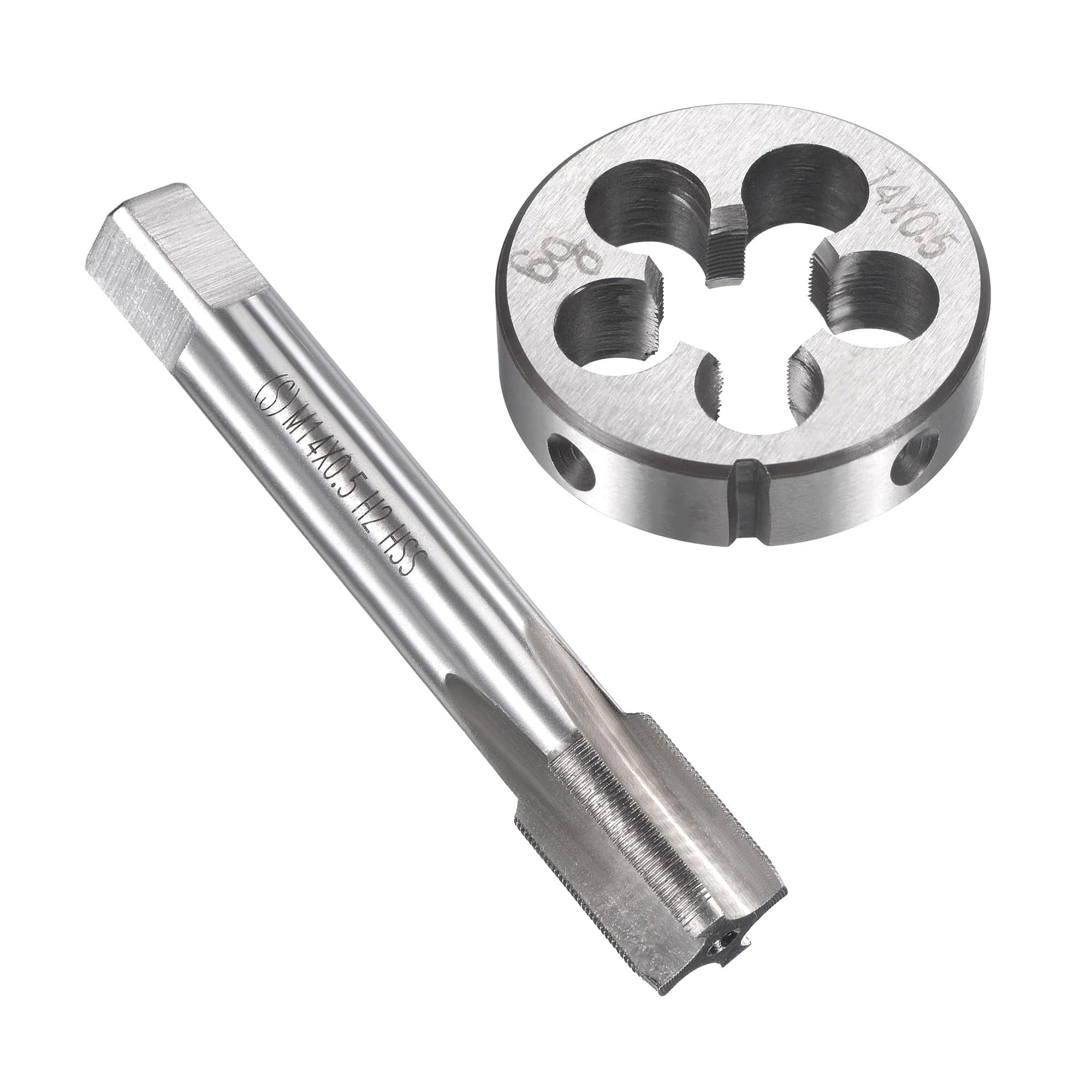 MACHSWON M14 x 0.5mm Metric Tap and Die Set - Machine Thread Screw Tap with Round Threading Die Kit for Thread Repair