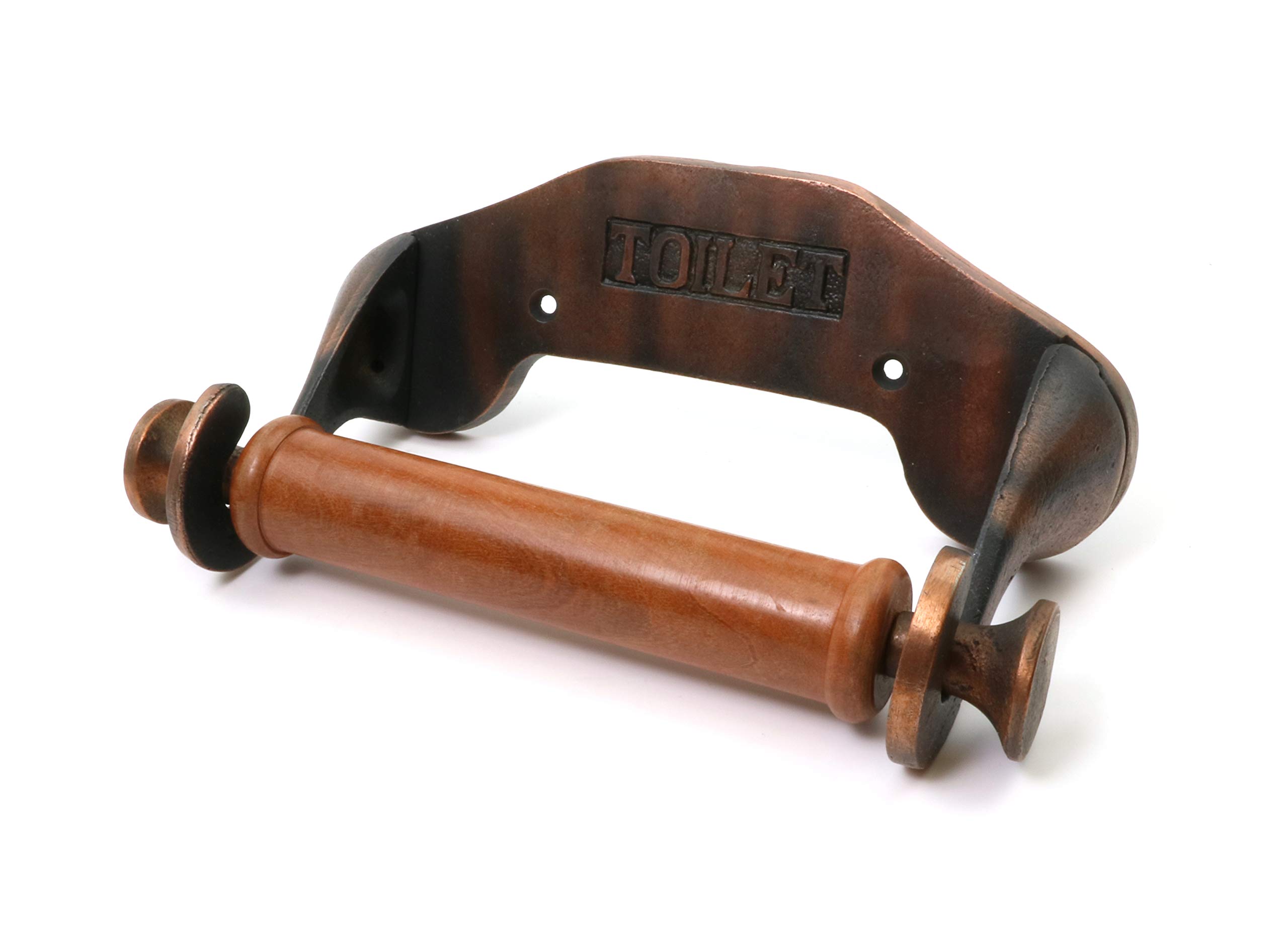 Victorian Style Toilet Roll Holder Antique Cast Iron (Copper Effect)