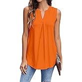 Newchoice Womens Tank Tops V Neck Sleeveless Summer Shirts Loose Casual Tops Blouses (M-3XL)