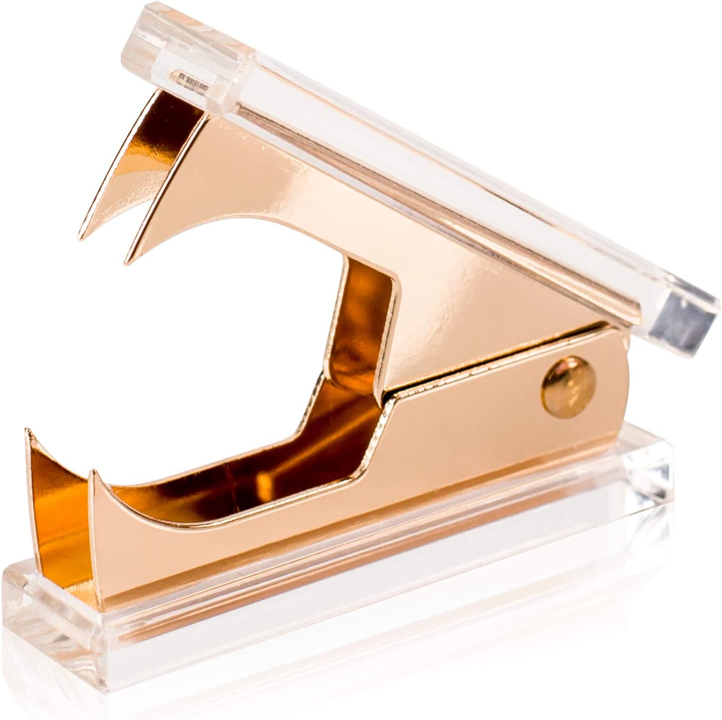 SIRMEDAL Chic Ultra Clear Acrylic and Gold Staple Remover for Office School Home, Desk Accessories. : Office Products