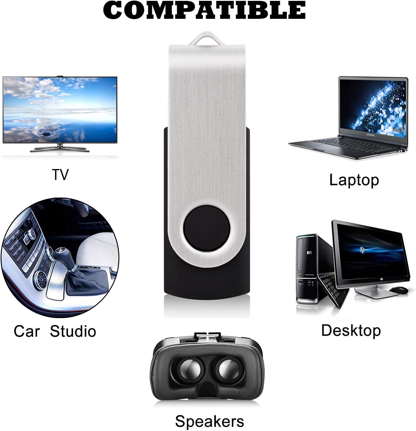 10Pack 2GB USB 2.0 Sticks, KOOTION USB 2.0 Thumb Drives Bulk Flash Drive Pack 2GB Pendrive USB Memory Stick Zip Drive - Image 5