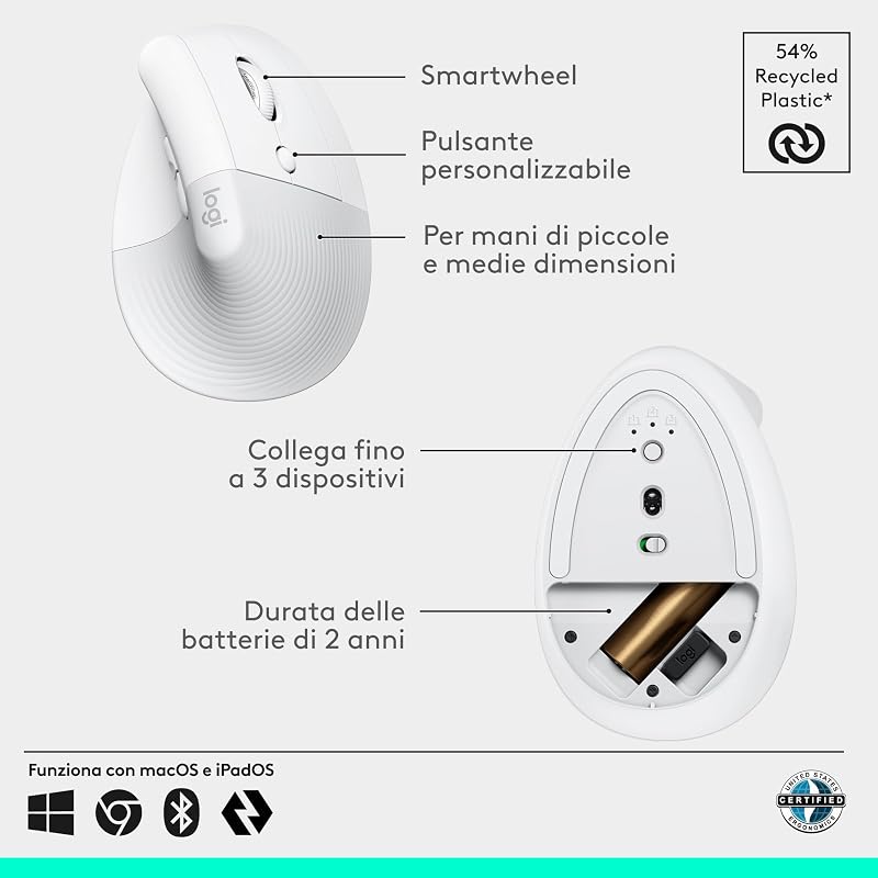 Lift Mouse Ergonomico Verticale