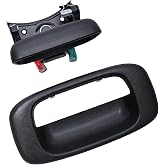 Aoerzn Premium Tailgate Handle Latch and Bezel Trim with Rod Clips | Fits for 1999-2007 Chevy Silverado GMC Sierra 1500 2500 3500, Replaces OEM# 15997911, 15228539, 15228540, 15228541