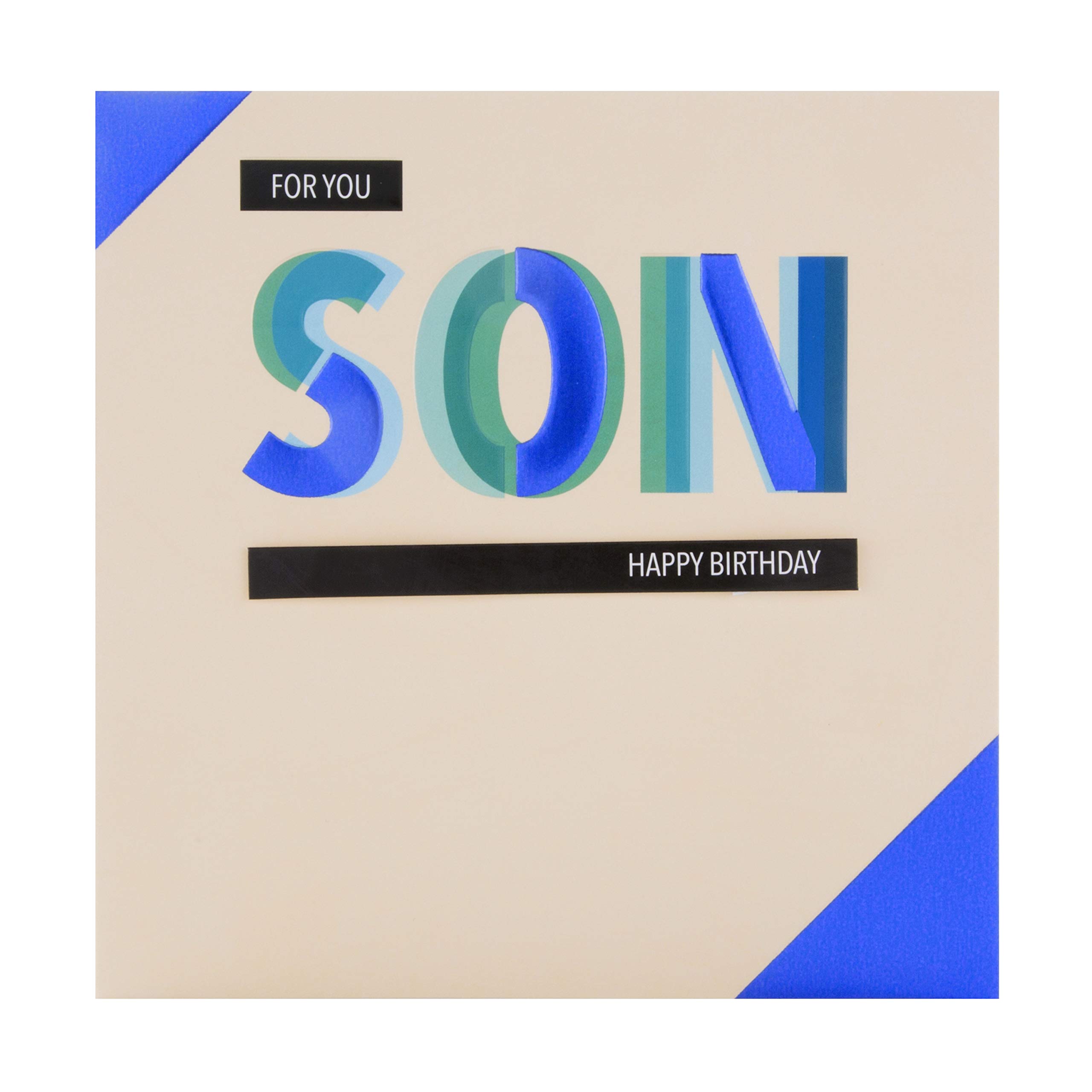 Hallmark Birthday Card For Son- Contemporary Embossed Text Design