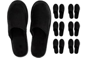 MODLUX Indoor Spa Slippers 6–12 Pairs – Unisex Washable, Non-Slip Closed Toe Disposable Slippers for Guests, Bathroom, Bedroom, Hotel, House, Bride, Travel and Shoeless Home
