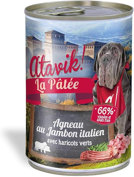 atavik perro – Alimento húmedo Cordero – Jamón Italiano (6 x ...