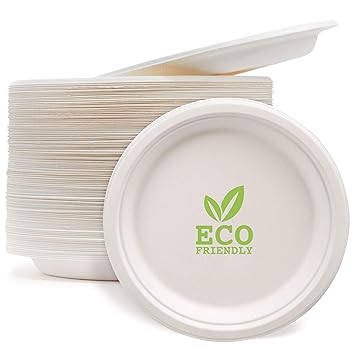 100 Pequeños Platos Desechables de Papel de Caña de Azúcar, Platos ...