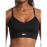 Reebok Womens Id Train Tri Back Bra, Slim Fit, Lightweight Stretch Poly Motion Interlock Fabric, Moisture-Wicking