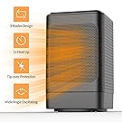 Oscillating Space Heater, Indoor Personal Heater, Electric Ceramic Heater with Over Heat Protection, Tip Over Protection, 3 Heat Settings, Quick Heat up for Home Office