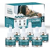 Cat Calming Diffuser Refill 6 Pack Cat Calming Pheromone Diffuser Refill Cat Plug in Pheromones Cat Stress Diffuser Cat Pheromones Calming for Cats Anxiety and Stress 48ml Vial-180 Days Fits All Cats