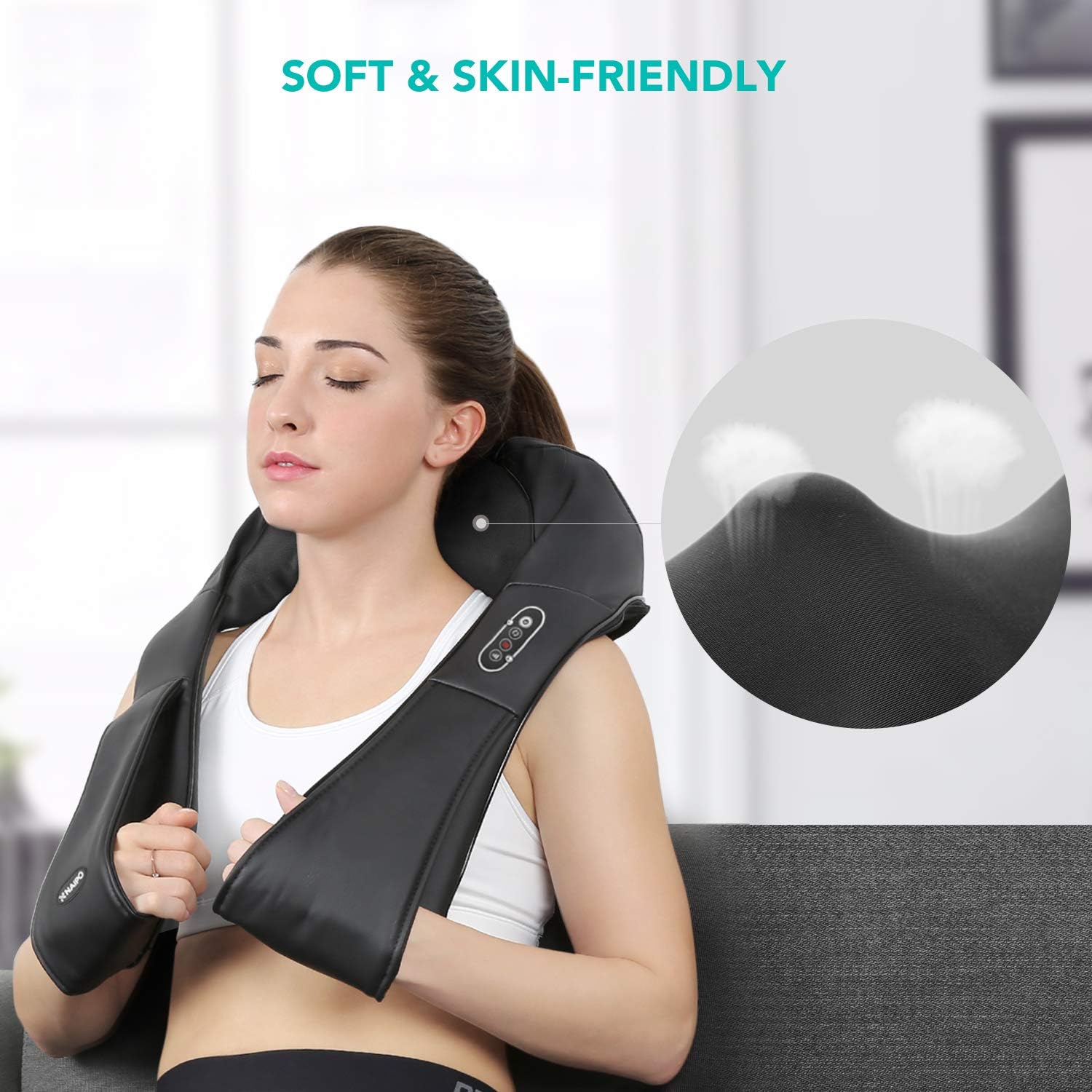 Naipo Shiatsu Back and Neck Massager with Heat Deep Kneading Massage for Neck, Back, Shoulder, Foot and Legs, Use at Home, Car, Office: Health & Personal Care