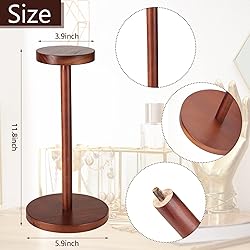 Chunful 2 Pieces Hat Display Stand Rustic Wood Hat