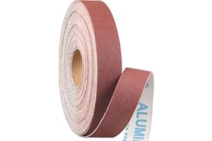 Shineboc 120 Grit Emery Cloth Roll, 1" x 82 Feet Aluminum Oxide Continuous Sandpaper Roll for Wood, Metal & Automotive Sandin