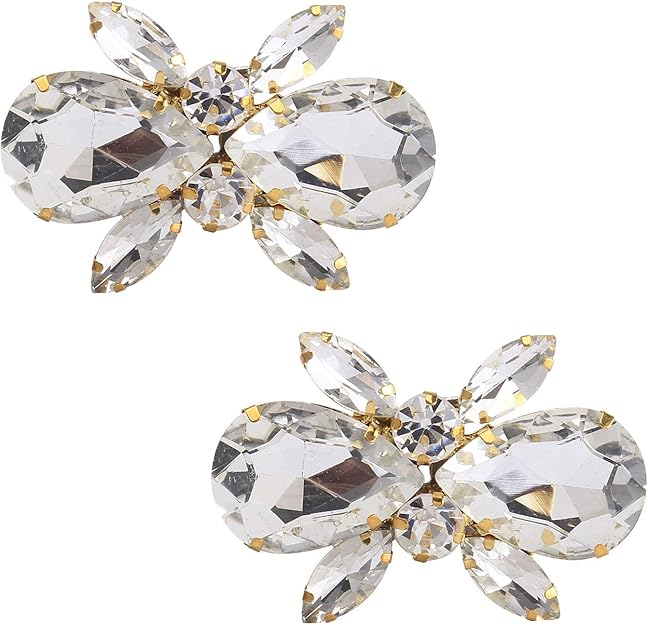 Santfe Rhinestone Crystal Shoes Clips Wedding Party Shoes Decoration Accessories High Heel Shoe