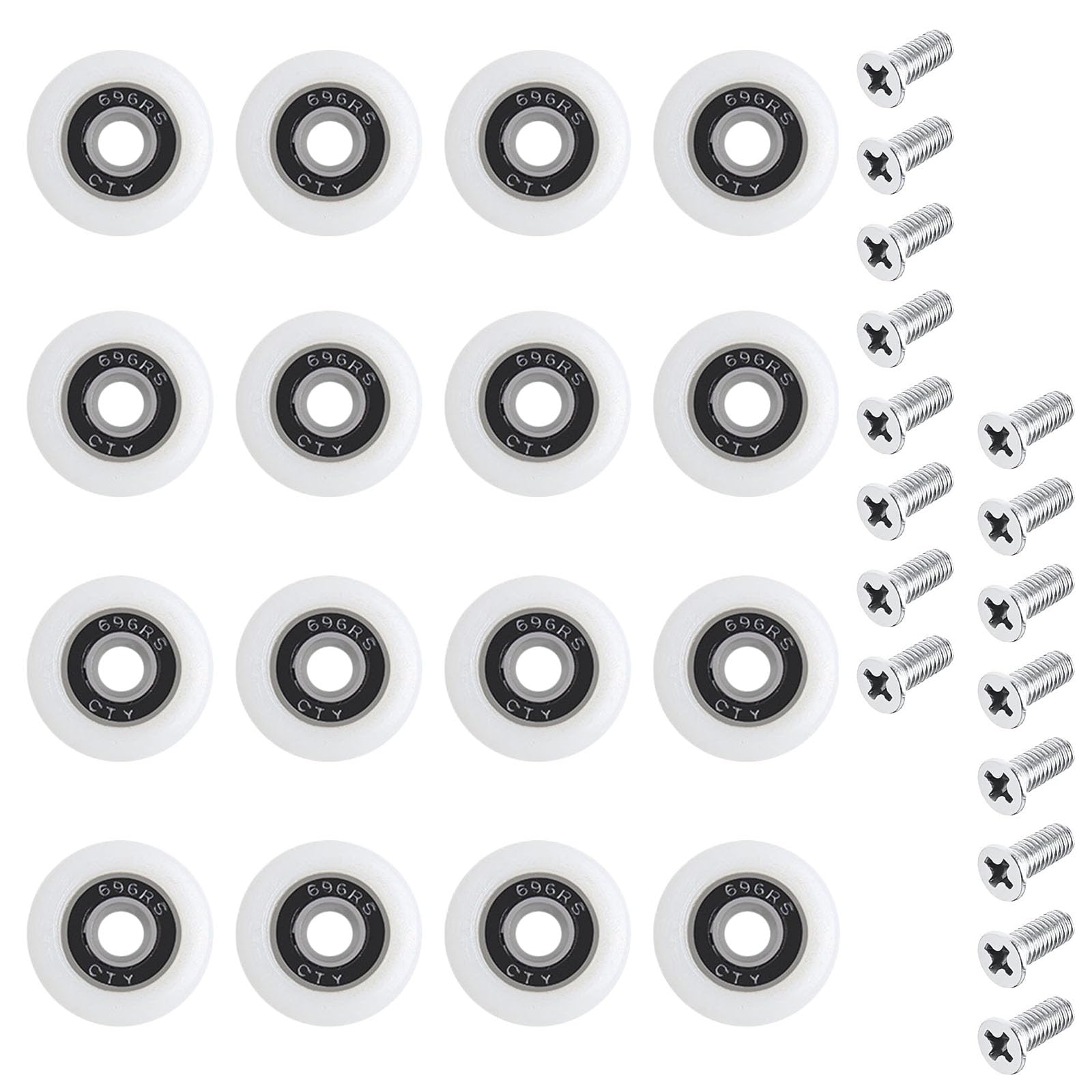 Leliafleury 16 Sets Shower Door Wheels 20mm Shower Door Rollers Shower Doors Pulley Rollers Runners for Shower Cabins Bathroom Glass Door