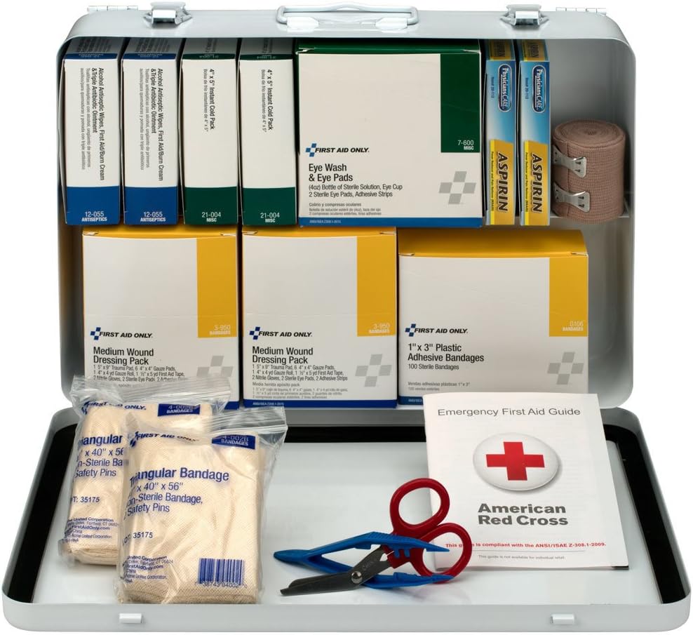 Pac-Kit 6450 218 Piece #50 ANSI Weatherproof Steel Case Vehicle First Aid Kit