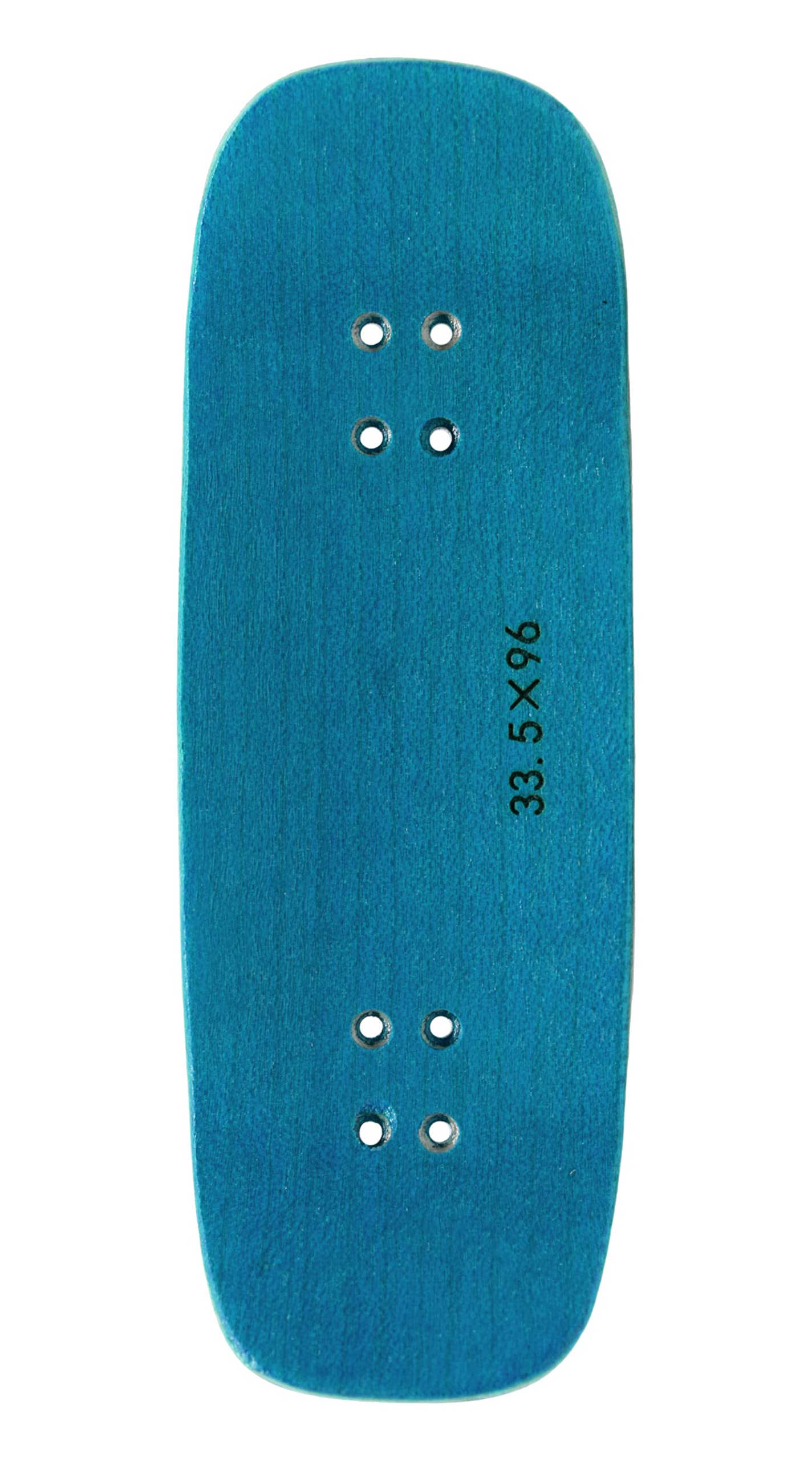 Teak Tuning Prolific Wooden Fingerboard Deck, 33.5mm x 96mm Boxy Shape - Teak Teal - 5 Ply with Custom Color Matching Mid Ply - Includes Prolific Foam Tape