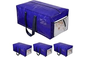 OVETLIM 4 Packing Moving Bags Extra Large Moving Bags Heavy Duty, Ikea Bags with Zipper, Storage Totes for Space Saver Bags,Alternative to Moving Boxes,Fold Flat Organizing Bags