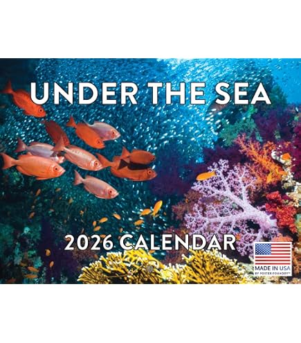 Sea Animals Wall Calendar July 2025-December 2026 - 18 Month Ocean Life Planner