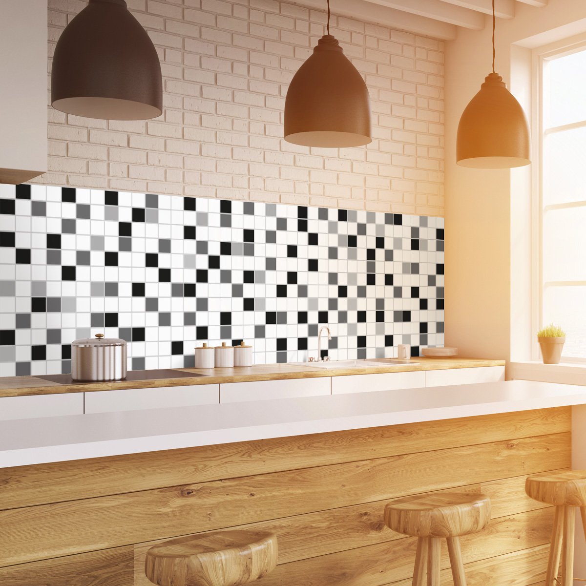 Anthrazit Glänzend Wandkings Fliesenaufkleber 50 Stück für Fliesen in