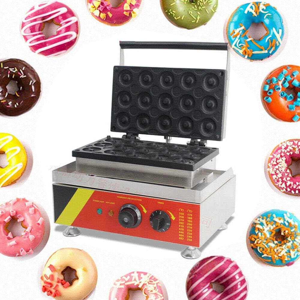 Mini Donut Machine,15 Pieces Commercial Electric Mini Round Donut Machine Nonstick Baker Electric Doughnut Maker 110V USA STOCK