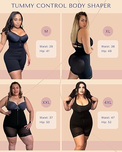 SHAPELLX Tummy Control Bodysuit for Women High Waisted Shapewear Body  Shaper Thigh Slimming Short Underwear 5X