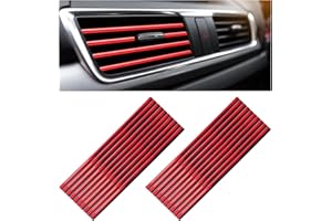 Kewucn 20 PCS Car Air Conditioner Vent Decorative Strip, Waterproof Bendable Auto Air Vent Decoration, Universal Vehicle Interior Accessories Suitable for Straight Air Vents (Red)