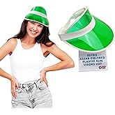 Nicky Bigs Novelties Retro Colorful Plastic Sun Visor Hat, Tourist Bingo Casino Dealer Costume, Tennis Golf Visor for Women