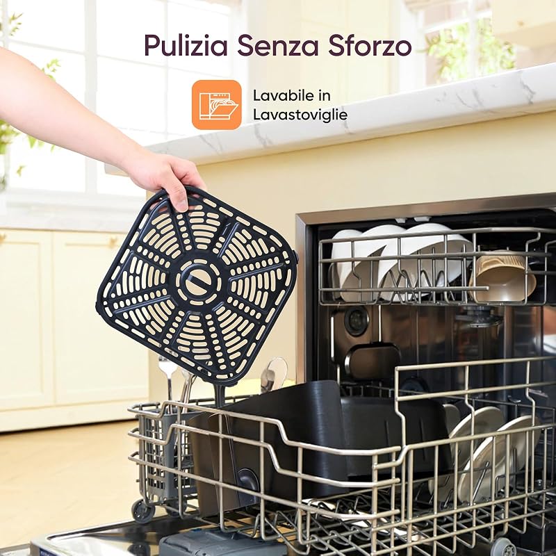 Friggitrice ad Aria 5,7 L, 13 Funzioni, 97% Meno Olio, 1700W Nero