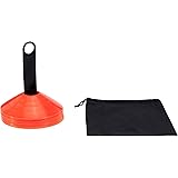 Amazon Basics Sports Practice Cones, 20 Cones with Holder