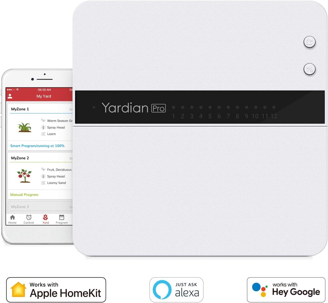 Aeon Matrix Yardian Pro Smart Sprinkler Controller with Instant Button Control, 8 Zone, Compatible with  Alexa, Apple HomeKit, Google Home, Google Assistant, IFTTT : Garden & Outdoor