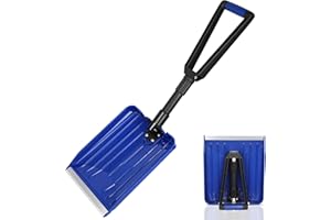 ORIENTOOLS Collapsible Snow Shovel with D-Grip Handle and Durable Aluminum Edge Blade, Portable Snow Shovel for Your Car, Truck, Recreational Vehicle, etc. (Blade 11")