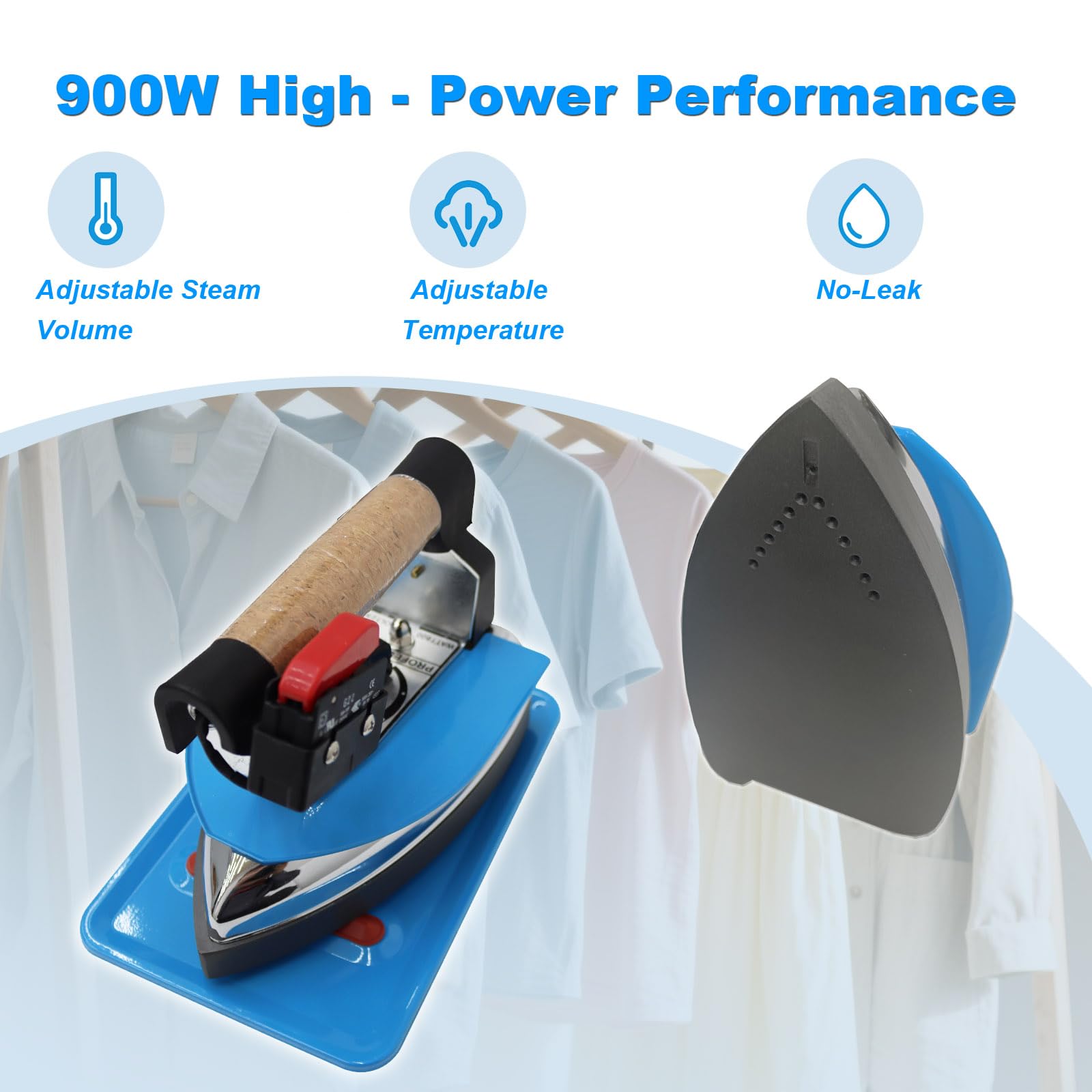 PreAsion 110V 1600W Industrial Steam Ironing Station - 4L Boiler, 900W Iron Head, Professional for Clothing Stores, Laundries & Factories​