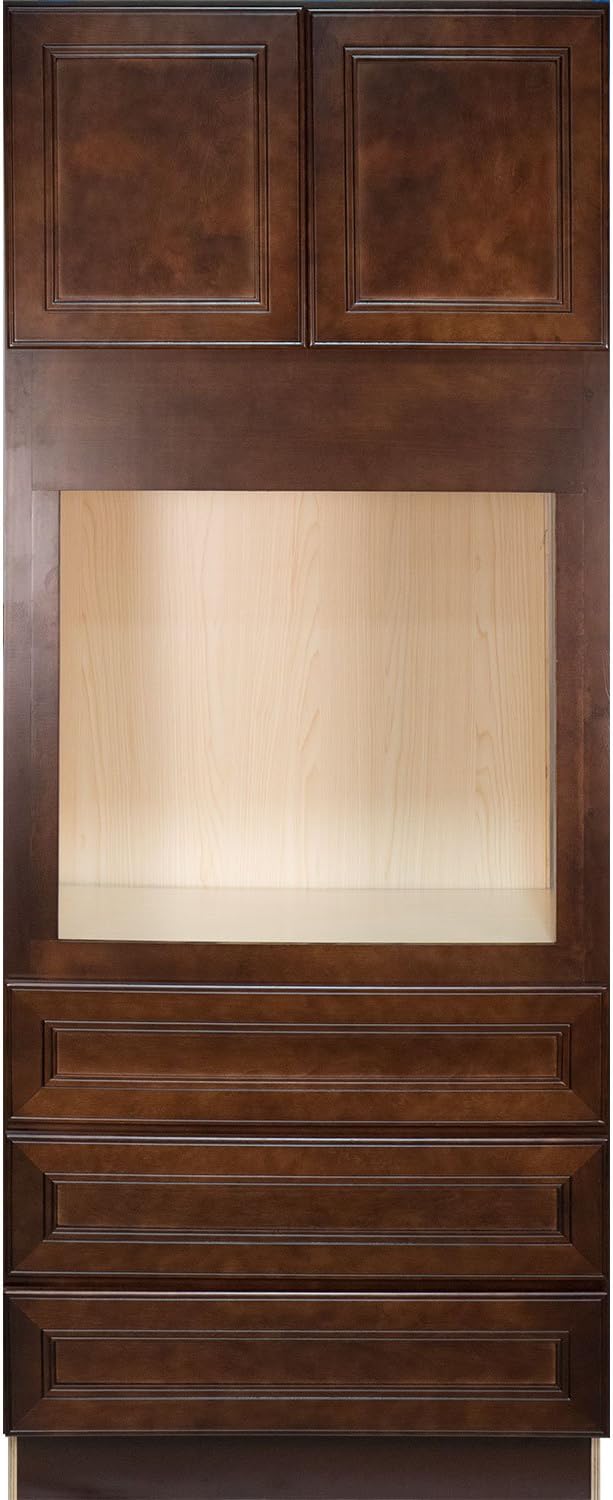 Everyday Cabinets Leo Saddle 33-inch Cherry Mahogany Oven Kitchen Cabinet
