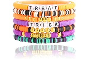 CCINPPY Friendship Bracelets Trendy Heishi Clay Bead Bracelets Stack Gold Beaded Stretch Bracelets for Women Boho Stackable Bracelets Bulk Cute Preppy Jewelry