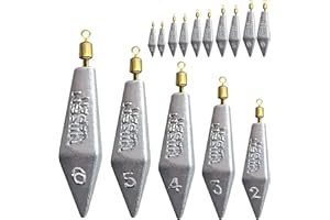 PROXIMITCK Fishing Weight Sinkers Kit, Triangle Bullet Lead Sinkers for Bass Catfish, Assorted Sizes 0.3oz-3oz, Lead Fishing Weights for Outdoor Fishing