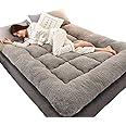 Japanese Futon Mattress, Extra Thick Fluffy Floor Futon Mattress, Super Soft Shaggy Roll Up Sleeping Pads, Portable Sleeping Mat, Sofa Mattress, Guest Bed