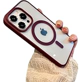 Caseative for iPhone 14 Pro Case, Wine Red | Clear Matte Magnetic Compatible with MagSafe Wireless Charging