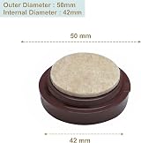 SUL Castor Cup Felt Pad Non Slip Floor Protector 50mm Glide Chair Leg Sofa Wood view 3