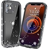 EFFUN Waterproof Case for iPhone 12 Mini, IP68 Full Coverage Protective Waterproof/Shockproof/Dustproof Phone Case with Built-in Screen Protector for Apple iPhone 12mini 5.4 Inch(Black)